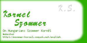 kornel szommer business card